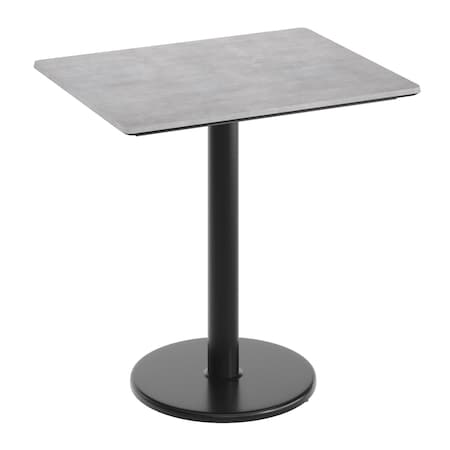 Flash Furniture 30"x24" Tabletop, Seamless Surface Technology, Gray Faux Concrete, 18" Round Black Table Height Base ST-REC2430-CMGY-TR18-GG