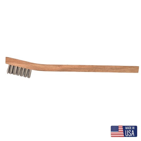 Gornell Brush Welder Brush - Wood Handle, Steel, Toothbrush-Style 8138-STEEL