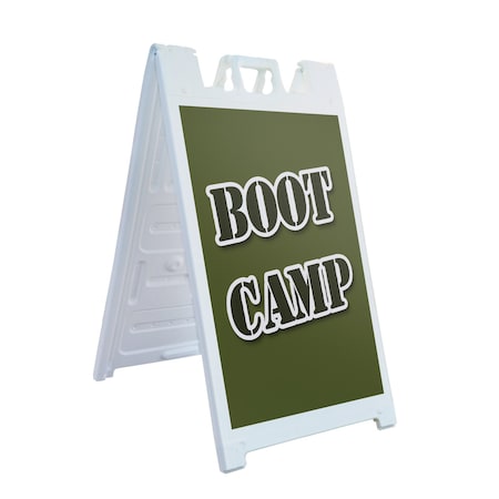 Signmission Boot Camp, A-Frame & 2 Sign Inserts, Heavy-Duty Plastic Frame SBHD-C-2436-Boot Camp