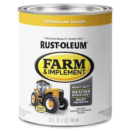 Rust-Oleum Indoor/Outdoor Gloss Caterpillar Yellow Oil-Based Oil Modified Alkyd Farm & Implement 1 q 280163
