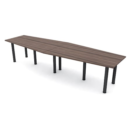 Skutchi Designs 18ft Conference Table With Power Unit | 18 Person Modular Hexagon Meeting Table | Harmony Series HAR-HEX.IR-48X216-T.BK-H3041-NA