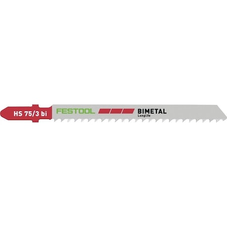 Festool Jigsaw blade PLASTICS SOLID MATERIAL HS 75/3 BI/5, 5PK 204336