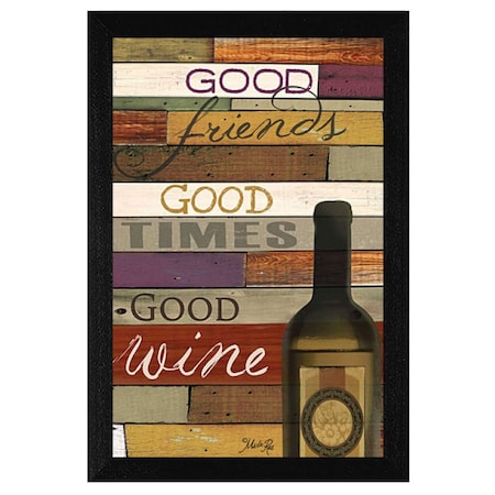 Homeroots Good Wine 2 Black Framed Print Wall Art 405246
