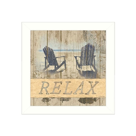 Homeroots RELAX 1 White Framed Print Wall Art 407340