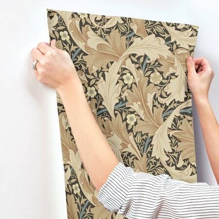 A-Street Prints Granville Apricot Leafy Vine Wallpaper 4153-82015