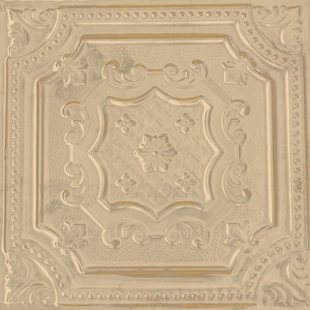 Shanko AllDayTony Pattern612 Antique White Gold Lay-in Grid Vintage HandPainted Standard CeilingTiles, 12PK ADT612-DI-STD-ATWGD-12