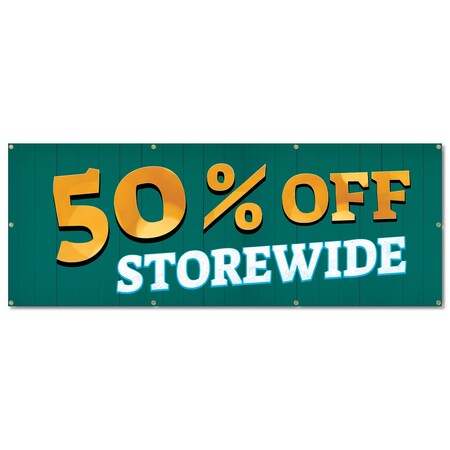 Signmission 50% Off Storewide, 36 Inch, Banner B-96-30334