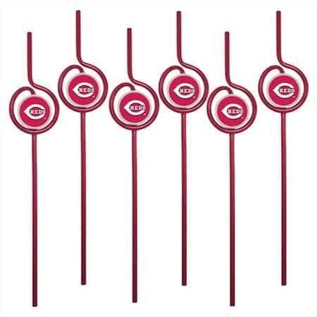Pangea MLB Cincinnati Reds Team Sip Straw 6-Pack, 6PK KRSBBCIN6