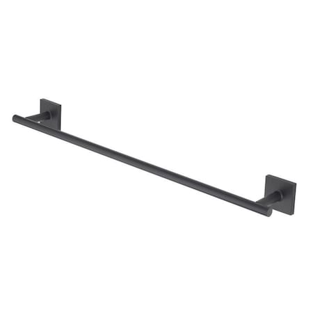 Oakbrook Collection Matte Black Towel Bar 18 in. L Die Cast Zinc BH-OB5018MB