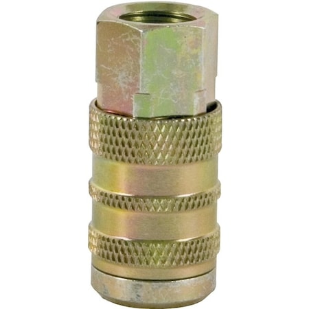 Bostitch Hose Coupler, 1/4 x 1/4 in, FNPT, Steel, Plated IC-14F