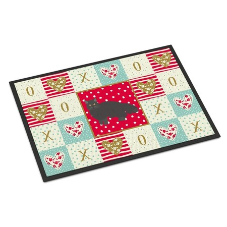 Carolines Treasures 24 x 36 in. Black Persian Traditional Cat Love Indoor or Outdoor Mat CK5674JMAT