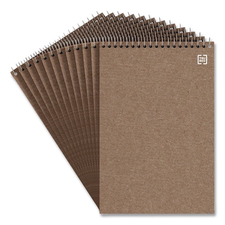 Tru Red Recycled Steno Pads, Gregg Rule, (80) White 6 x 9 Sheets, 12PK TR59940/TR58190