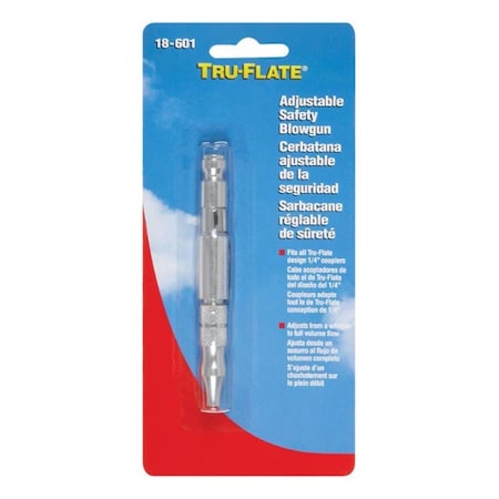 Tru-Flate 18601 Air Blow Gun Adjustable T Type 11671