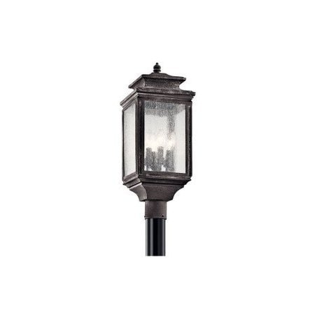 Kichler Wiscombe Park 4-Light Outdoor Post Mount, Weathered Zinc 49506WZC