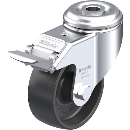 Blickle Kingpin Swivel Caster, Bk Nyln, 3-1/8", Brk LKRA-POA 80G-FI