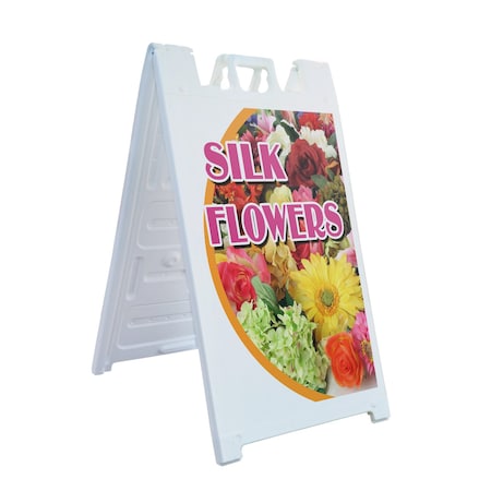 Signmission Silk Flowers, A-Frame & 2 Decals Installed, Heavy-Duty Plastic Frame SBHD-D-2436-Silk Flowers
