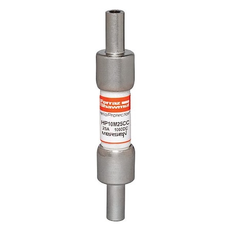 Mersen Solar Fuse, 2 9/16 in L, 1 kV DC, 25 A HP10M25CC