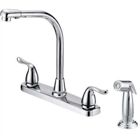 Home Impressions 2-Handle Metal Handle Kitchen Faucet with Side Spray Chrome F8F10048CP-JPA3