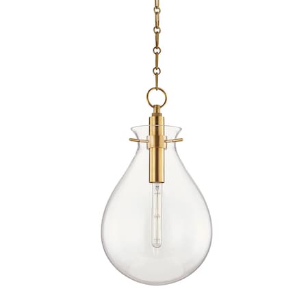 Hudson Valley Lighting Becki Owens X Ivy 1 Light Pendant 12.5 In. Aged Brass BKO102-AGB