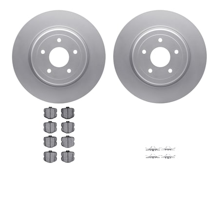 Dynamic Friction Co DFC GEOSPEC Coated Rotors with 5000 Brake Pads - Ceramic and Hardware 4512-47079