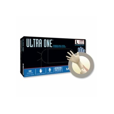 Ansell Ultra One UL-315 Latex Disposable Gloves, 9.8 mil, X-Large, Natural, Extended Cuff, 50PK 748-UL-315-XL