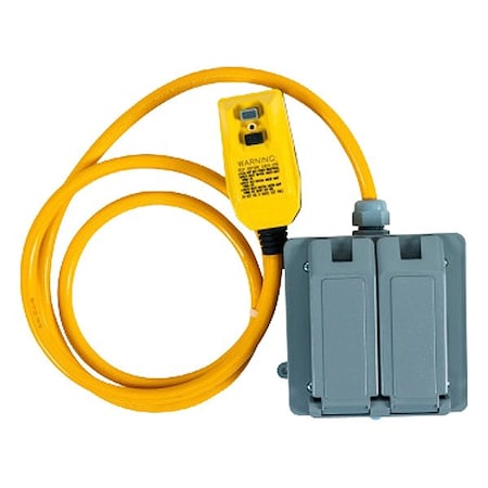 Southwire GFCI, Yellow, 6 ft, 4 Outlet, 12 AWG 14880003-3
