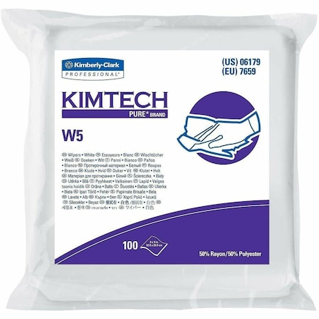Kimtech Kimtech Pure W5 Dry Wipes, 9 in x 9 in, 40 wipes / pack, 10 packs / case, 400 wipes / case 06179
