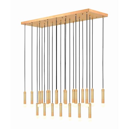 Z-Lite Stari 23-Light Linear Chandelier, 18 in W, Modern Gold 1956P-23L-MGLD