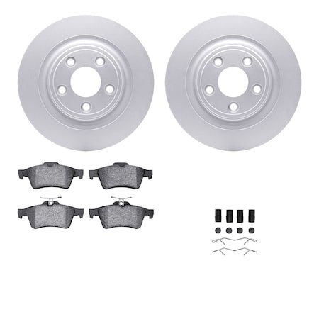 Dynamic Friction Co DFC GEOSPEC Coated Rotors with 5000 Brake Pads - Ceramic and Hardware 4512-20057