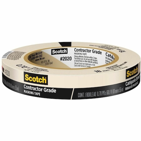 Scotch Masking Tape, 0.7 in W x 60 yd L, Tan 2020-18AP