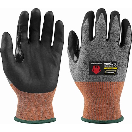 Ironwear Apollo A5 Cut Resistant Knit Gloves, Touchscreen, Foam Nitrile Palm, Fortified Thumb Crotch, XL 4471-2XL
