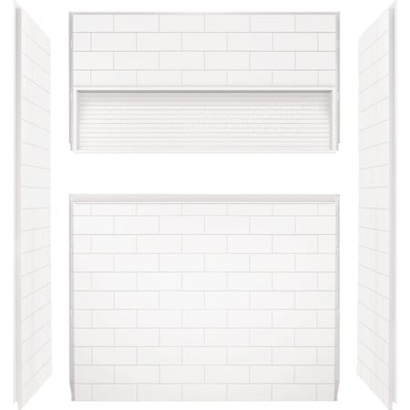 Bootz NexTile 6030 60''x74''x30''Direct-to-Stud Shower Wall Kit in Wht, 4-Piece Z041-6000-00