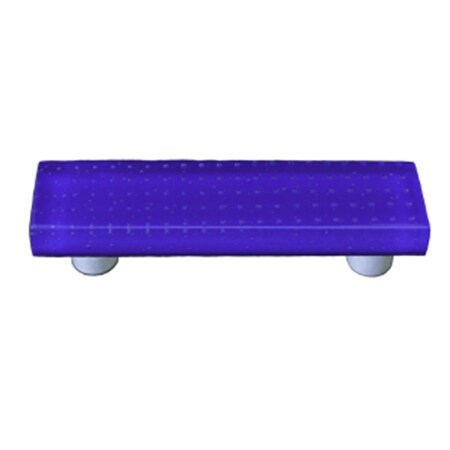 Palacedesigns Bubbles Deep Cobalt Blue Rectangle Glass Cabinet Pull - Black Post PA173639