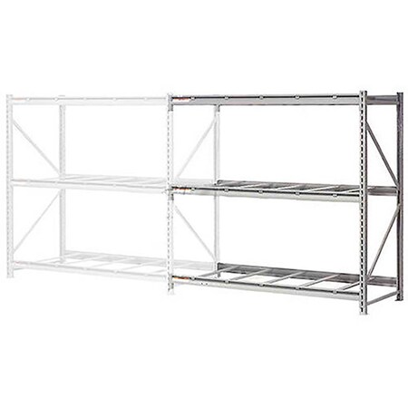 Global Industrial 3 Level, Extra HD Bulk Storage Rack, No Deck, Add On, 96"W x 36"D x 120"H 504459