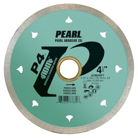 Pearl P4 Porcelain Reactor Blade 4.5 in., 5/8 in.-7/8 Arbor ADM45PT