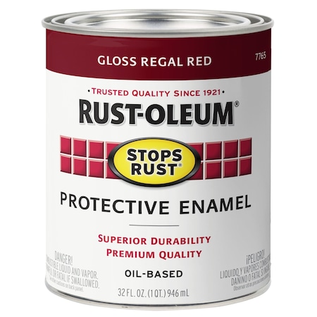 Rust-Oleum Interior/Exterior Paint, Gloss, Regal Red, 1 qt 7765502