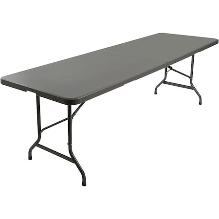 Iceberg IndestrucTable Classic Bi-Fold Folding Table, Charcoal Top and Frame, 30 in W x 96 in L x 29 in H 65477