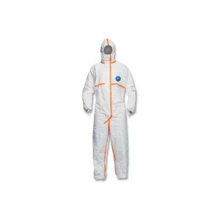 Dupont Tyvek 800 Coverall, Taped Seams, Attach Hood, Elastic Wrists and Ankles, Storm Flap, White, 25PK 251-TJ198TWHXL0025PI
