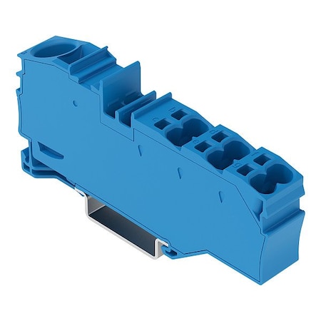 Wago Terminal Block, 3.43" L, 1.71" W, 800V, Blue 2016-8034