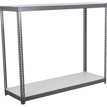 Global Industrial 2 Shelf, Standard Duty Boltless Shelving, Starter, 96"Wx48"Dx36"H, Laminate Deck B3171498