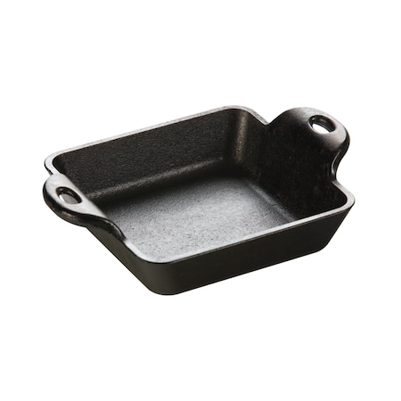 Lodge Heat-Treated 10 Ounce Square Cast Iron Mini Server, 6PK HMSS