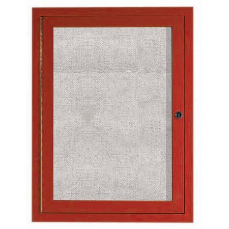 Aarco Outdoor Enclosed Bulletin Board w/ Al Wood Look Finish, Cherry Wood Look, 36''Hx24''W ODCCW3624R