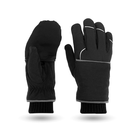 Eureka Safety Cold Weather Glove, Polyester, PU, Polyamide, Acrylic, Elastane Palm, Black, 8 MFNWIN-8