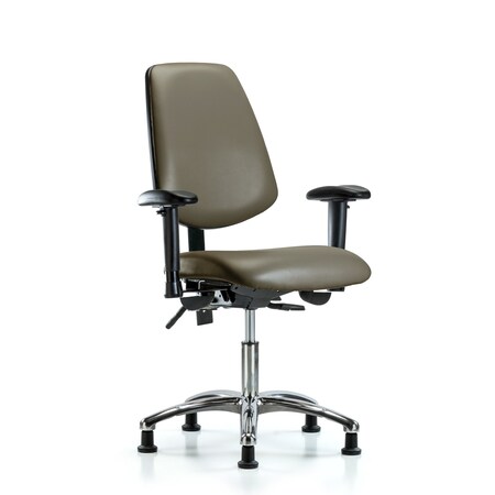 Blue Ridge Ergonomics Vinyl Chair, Vinyl, Adjustable Arms BR-VDHCH-MB-CR-T0-A1-RG-8809
