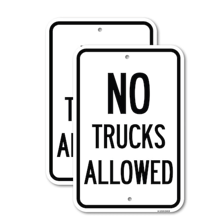 Signmission Parking Lot Sign No Trucks Allowed, 18'' X 24'' 2 Signs, Heavy Gauge Aluminum, 2PK A-1824-2PACK-23419