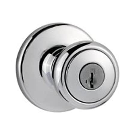 Kwikset Door Knob, 3 Grade, ChromeSatin, 238 to 234 in Backset, 138 to 134 in Thick Door 400T26DRCALRCSK3V