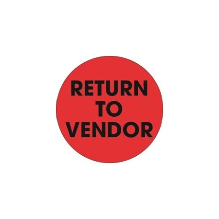 Bubblefast 2'' Circle - ''Return To Vendor'' Fluorescent Red Labels BFDL1268