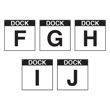 5S Supplies Loading Dock F-J Sign - ALM - 12in x 12in DOCKF-J-ALM-1212