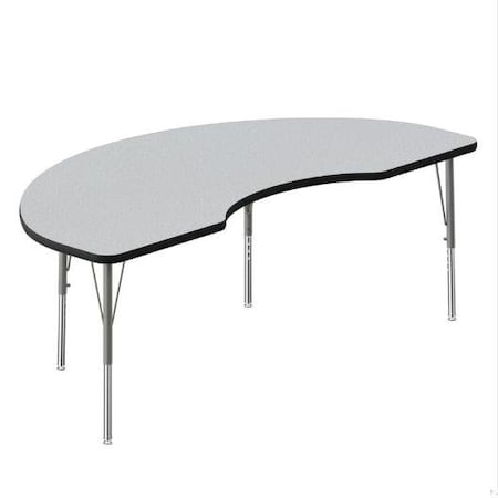 Correll Kidney TFL Activity Table, 72 in W, 36 in L, 19 in to 29 in H, Particleboard, Gray Granite A3672TF-KID-15-14-09