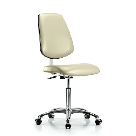 Blue Ridge Ergonomics Clean Room Chair 22" to 29" Height, Vinyl, Adobe White BR-CLR-VMBCH-MB-CR-NF-CC-8501